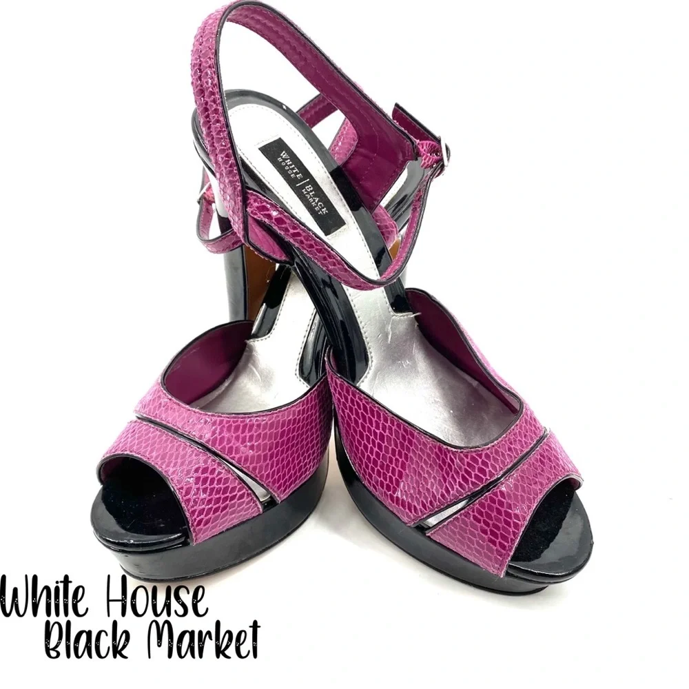 WHBM purple snakeskin print platform heels 🎁🎁